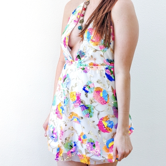 NWT Sexy Sequin Glitter Party Mini Dress S: Small & Medium - Picture 7 of 16